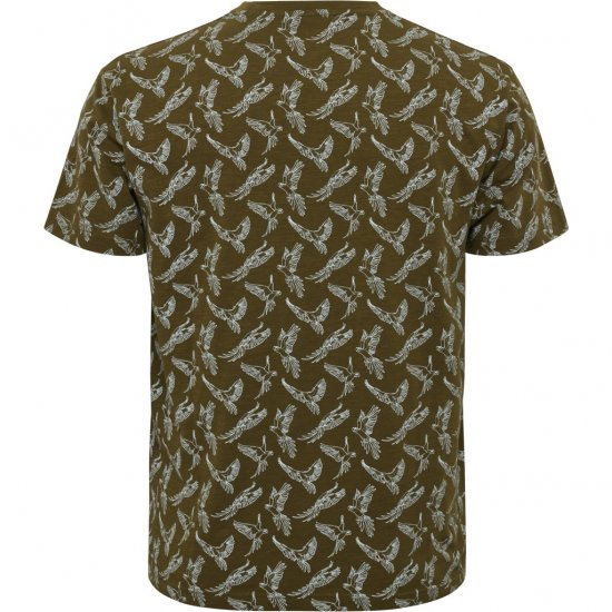 North Latitude T-shirt Allover Printed Green - Majice Kratkih Rukava - Muške Majice Kratkih Rukava Veliki Brojevi 