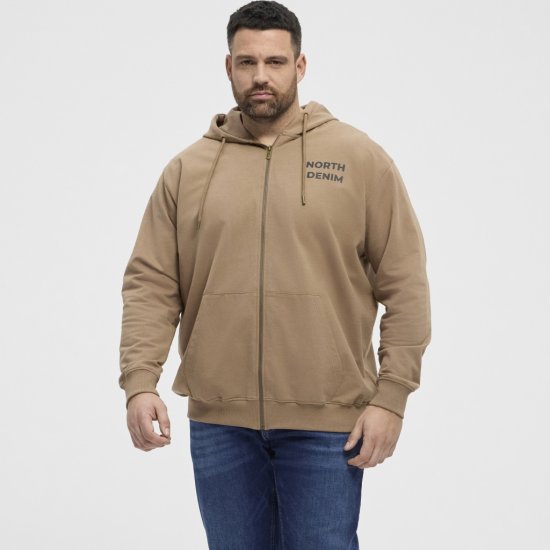 North Latitude Hoodie with Zipper Dark Sand TALL - TALL puloveri - 