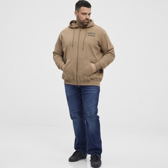 North Latitude Hoodie with Zipper Dark Sand TALL - TALL puloveri - 