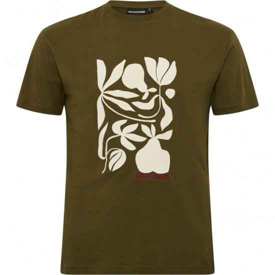 North Latitude T-Shirt Lazy Days Green - Majice Kratkih Rukava - Muške Majice Kratkih Rukava Veliki Brojevi 