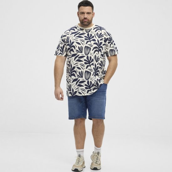 North Latitude T-shirt Allover Printed Navy - Majice Kratkih Rukava - Muške Majice Kratkih Rukava Veliki Brojevi 