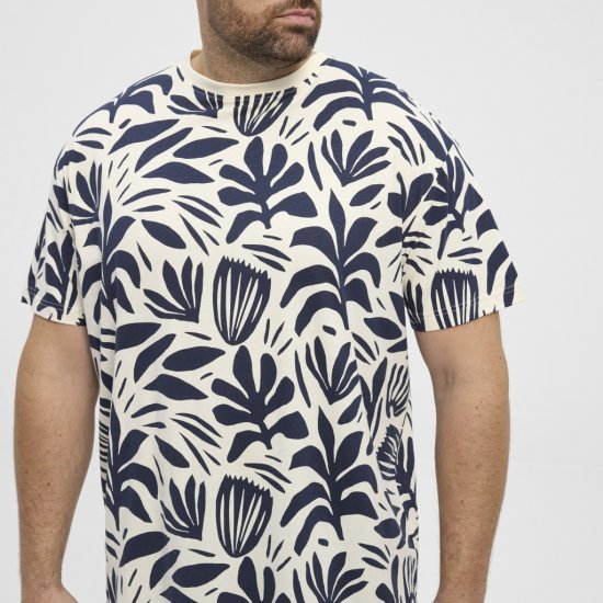 North Latitude T-shirt Allover Printed Navy - Majice Kratkih Rukava - Muške Majice Kratkih Rukava Veliki Brojevi 