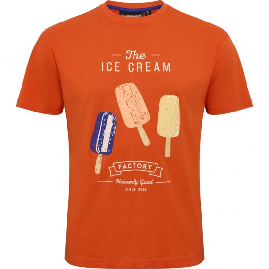 North Latitude T-Shirt Ice Cream Orange - Majice Kratkih Rukava - Muške Majice Kratkih Rukava Veliki Brojevi 