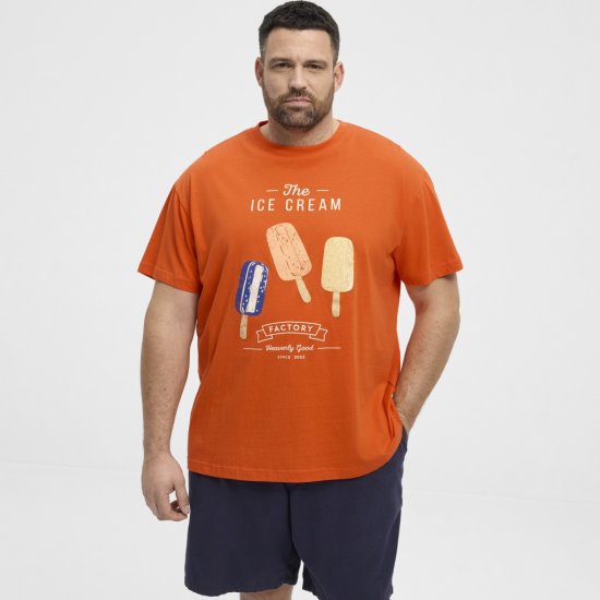 North Latitude T-Shirt Ice Cream Orange - Majice Kratkih Rukava - Muške Majice Kratkih Rukava Veliki Brojevi 
