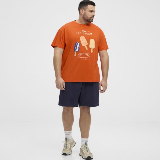 North Latitude T-Shirt Ice Cream Orange - Majice Kratkih Rukava - Muške Majice Kratkih Rukava Veliki Brojevi 