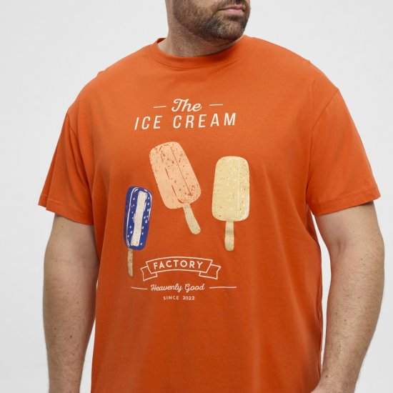 North Latitude T-Shirt Ice Cream Orange - Majice Kratkih Rukava - Muške Majice Kratkih Rukava Veliki Brojevi 