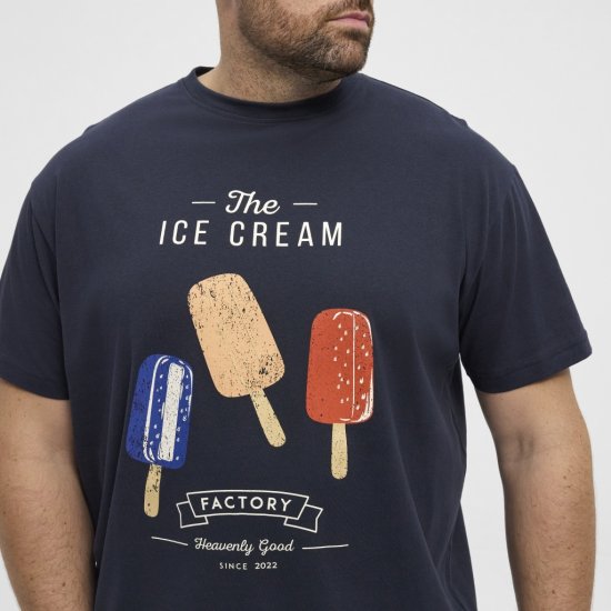 North Latitude T-Shirt Ice Cream Navy - Majice Kratkih Rukava - Muške Majice Kratkih Rukava Veliki Brojevi 