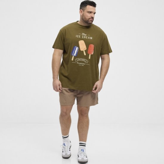 North Latitude T-Shirt Ice Cream Green - Majice Kratkih Rukava - Muške Majice Kratkih Rukava Veliki Brojevi 
