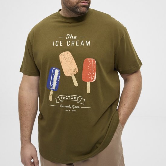 North Latitude T-Shirt Ice Cream Green - Majice Kratkih Rukava - Muške Majice Kratkih Rukava Veliki Brojevi 