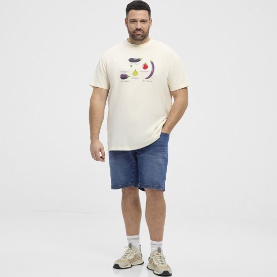 North Latitude T-Shirt Eggplant Off-White - Majice Kratkih Rukava - Muške Majice Kratkih Rukava Veliki Brojevi 