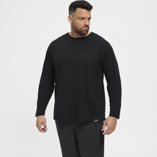 North Latitude T-Shirt Long Sleeve Black - Majice Kratkih Rukava - Muške Majice Kratkih Rukava Veliki Brojevi 
