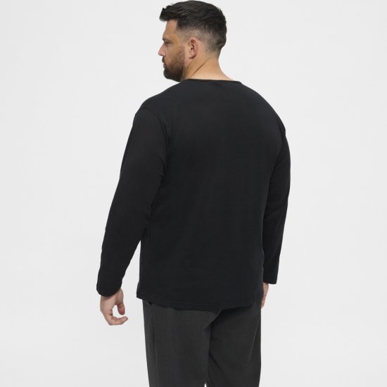 North Latitude T-Shirt Long Sleeve Black - Majice Kratkih Rukava - Muške Majice Kratkih Rukava Veliki Brojevi 