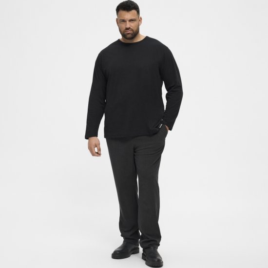 North Latitude T-Shirt Long Sleeve Black - Majice Kratkih Rukava - Muške Majice Kratkih Rukava Veliki Brojevi 