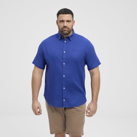 North Latitude Shirt Short Sleeve TALL Blue - MUŠKA ODJEĆA MT-6XLT - Odjeća za Visoke Muškarce