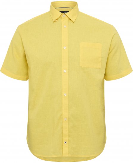 North Latitude Shirt Linen Cotton Short Sleeve TALL Yellow - MUŠKA ODJEĆA MT-6XLT - Odjeća za Visoke Muškarce