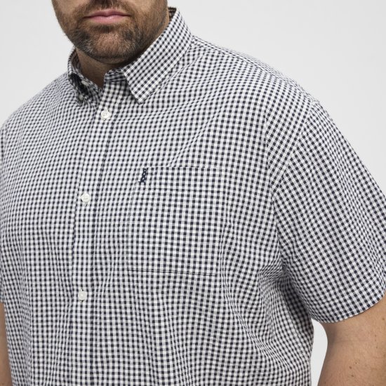 North Latitude Shirt Short Sleeve Checked Grey - Košulje - Muške Košulje Veliki Brojevi
