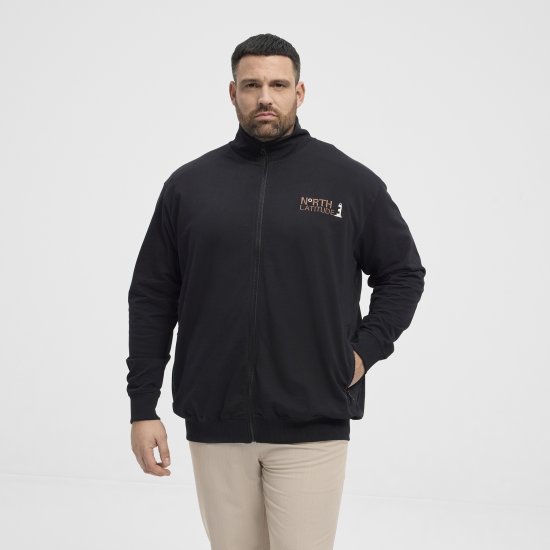 North Latitude Sweatshirt Cardigan Black - Puloveri & dukserice - Muške Puloveri & dukserice veliki brojevi