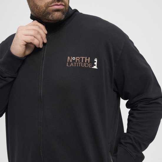 North Latitude Sweatshirt Cardigan Black - Puloveri & dukserice - Muške Puloveri & dukserice veliki brojevi