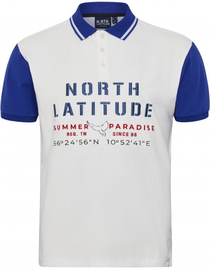 North Latitude Polo Short Sleeve Blue And White TALL - MUŠKA ODJEĆA MT-6XLT - Odjeća za Visoke Muškarce