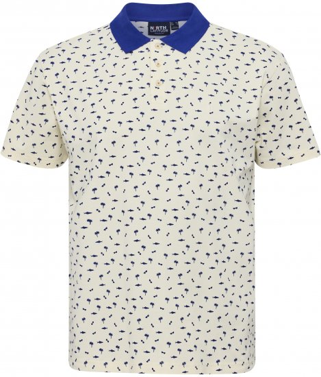 North Latitude Polo Pique Printed Off-White TALL - MUŠKA ODJEĆA MT-6XLT - Odjeća za Visoke Muškarce