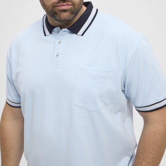 North Latitude Polo Pique Short Sleeve Light Blue - Polo majice - Muške Polo Majice Veliki Brojevi