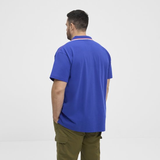 North Latitude Polo Pique V-Neck Blue - Polo majice - Muške Polo Majice Veliki Brojevi