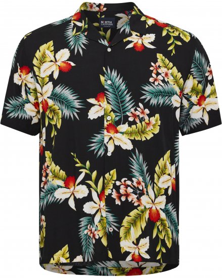 North Latitude Shirt Short Sleeve Printed Allover Black - Košulje - Muške Košulje Veliki Brojevi