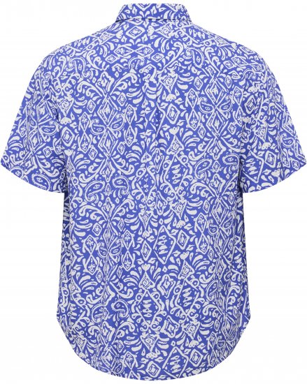 North Latitude Shirt Denim Printed Allover Blue - Košulje - Muške Košulje Veliki Brojevi