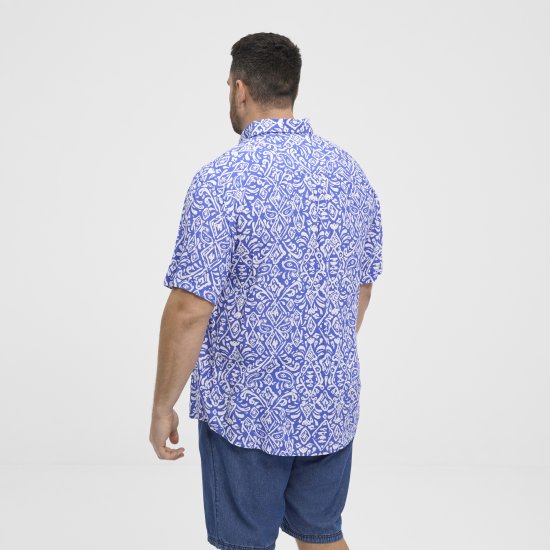 North Latitude Shirt Denim Printed Allover Blue - Košulje - Muške Košulje Veliki Brojevi