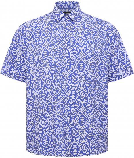 North Latitude Shirt Denim Printed Allover Blue - Košulje - Muške Košulje Veliki Brojevi