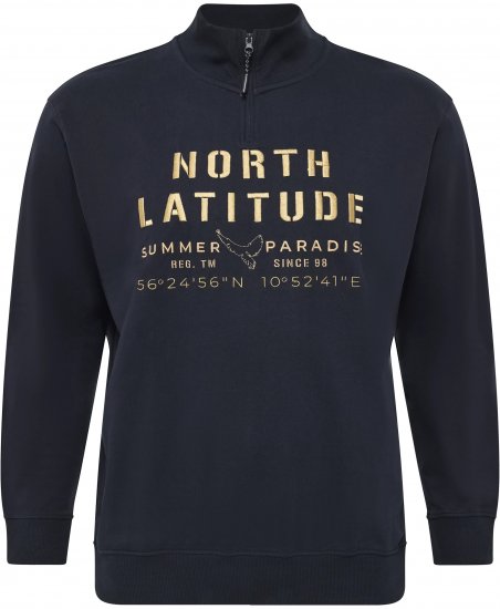 North Latitude Sweatshirt Half-Zip Navy - MUŠKA ODJEĆA MT-6XLT - Odjeća za Visoke Muškarce