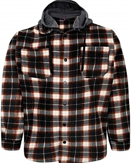 Espionage Fleece Shirt Jacket with Removable Hood Black - Jakne - Muške Jakne Veliki Brojevi