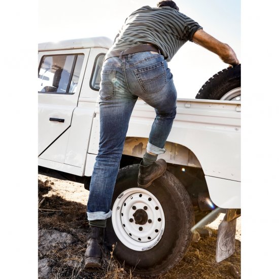 JP1880 Jeans Straight Fit Super Stretch Denim Used Blue - Traperice & hlače - Muške Traperice i Hlače Veliki Brojevi