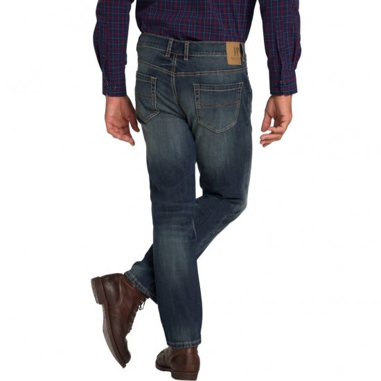 JP1880 Jeans Straight Fit Super Stretch Denim Used Blue - Traperice & hlače - Muške Traperice i Hlače Veliki Brojevi