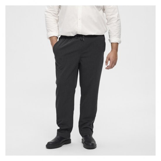 North Latitude Dress Pants Elastic Waist Dark Grey Melange - Hlače - Muške Hlače Veliki Brojevi