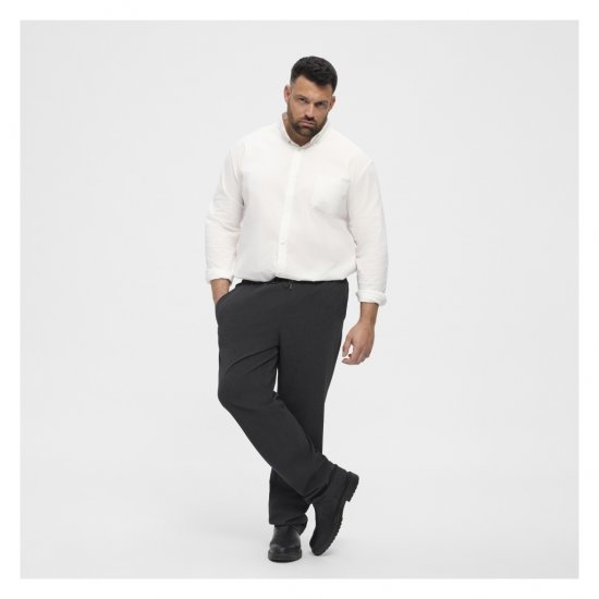 North Latitude Dress Pants Elastic Waist Dark Grey Melange - Hlače - Muške Hlače Veliki Brojevi
