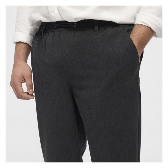 North Latitude Dress Pants Elastic Waist Dark Grey Melange - Hlače - Muške Hlače Veliki Brojevi