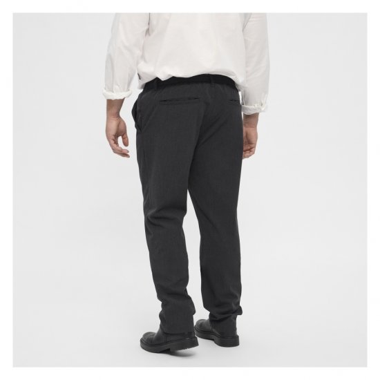 North Latitude Dress Pants Elastic Waist Dark Grey Melange - Hlače - Muške Hlače Veliki Brojevi