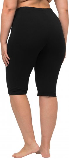 Ulla Popken Stretch Knit Bike Shorts Black - Traperice & Hlače u Velikim Veličinama – Plus Size - 