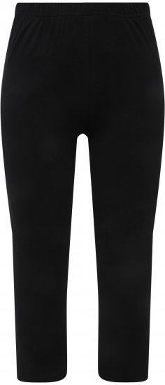 Ulla Popken Basic Stretch Knit Capris Black - Traperice & Hlače u Velikim Veličinama – Plus Size - 