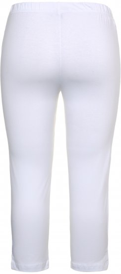 Ulla Popken Basic Stretch Knit Capris White - Traperice & Hlače u Velikim Veličinama – Plus Size - 