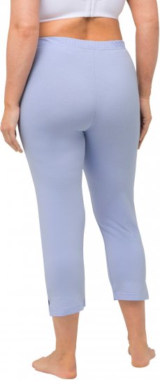 Ulla Popken Basic Stretch Knit Capris Blue - Traperice & Hlače u Velikim Veličinama – Plus Size - 