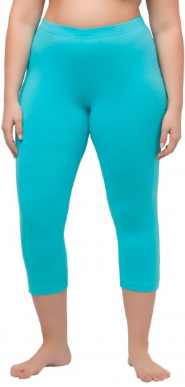 Ulla Popken Basic Stretch Knit Capris Blue - Traperice & Hlače u Velikim Veličinama – Plus Size - 