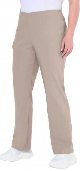 Ulla Popken Classic Stretch Bengaline Comfort Pants Beige - Traperice & Hlače u Velikim Veličinama – Plus Size - 