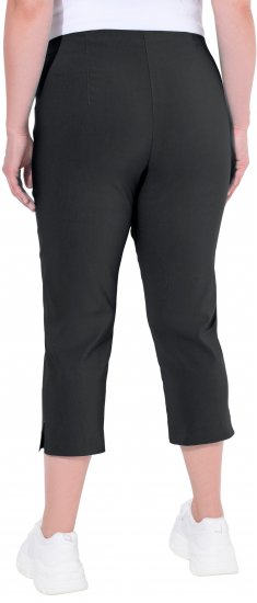 Ulla Popken Stretch Basic Bengaline Capri Pants Black - Traperice & Hlače u Velikim Veličinama – Plus Size - 
