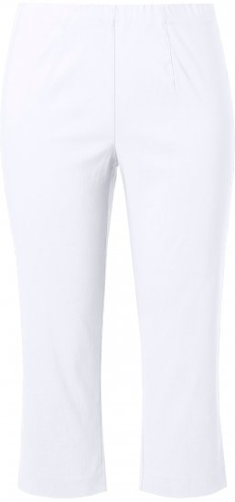 Ulla Popken Stretch Basic Bengaline Capri Pants Snow White - Traperice & Hlače u Velikim Veličinama – Plus Size - 