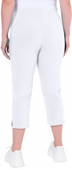Ulla Popken Stretch Basic Bengaline Capri Pants Snow White - Traperice & Hlače u Velikim Veličinama – Plus Size - 