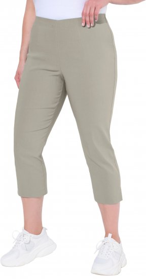 Ulla Popken Stretch Basic Bengaline Capri Pants Grey - Traperice & Hlače u Velikim Veličinama – Plus Size - 