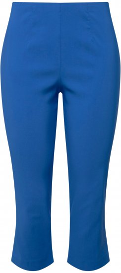 Ulla Popken Stretch Basic Bengaline Capri Pants Royal Blue - Traperice & Hlače u Velikim Veličinama – Plus Size - 
