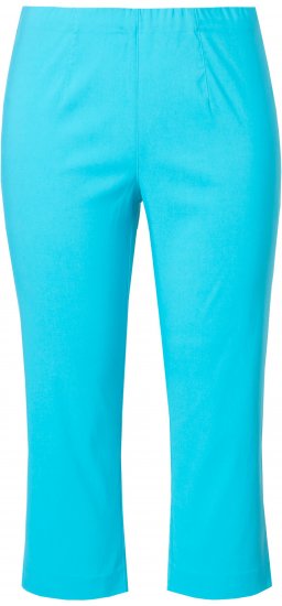 Ulla Popken Stretch Basic Bengaline Capri Pants Deep Aqua - Traperice & Hlače u Velikim Veličinama – Plus Size - 